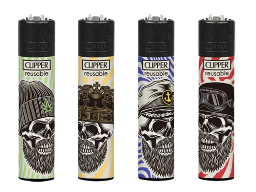 Clipper Feuerzeug Hipster Skulls