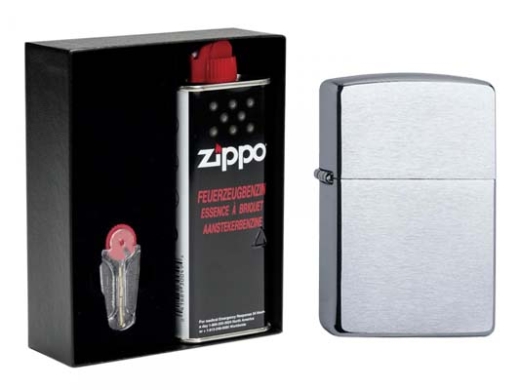 Zippo Geschenkset chrom gebürstet